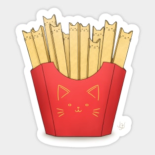 French Fries Kittens Sticker